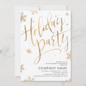 金ゴールド手書きの書道ホリデーパーティー 招待状 (正面)