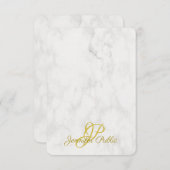 金ゴールド手書きスクリプト名大理石テンプレート ノートカード (正面/裏面)