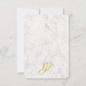 金ゴールド手書きスクリプト名大理石テンプレート ノートカード (裏面)