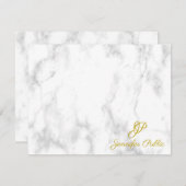 金ゴールド手書きスクリプト文字大理石テンプレート ノートカード (正面/裏面)