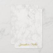金ゴールド手書き名エレガント大理石テンプレート ノートカード (正面/裏面)
