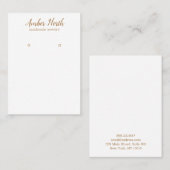 金ゴールド手書き書の耳飾り 名刺 (正面/裏面)