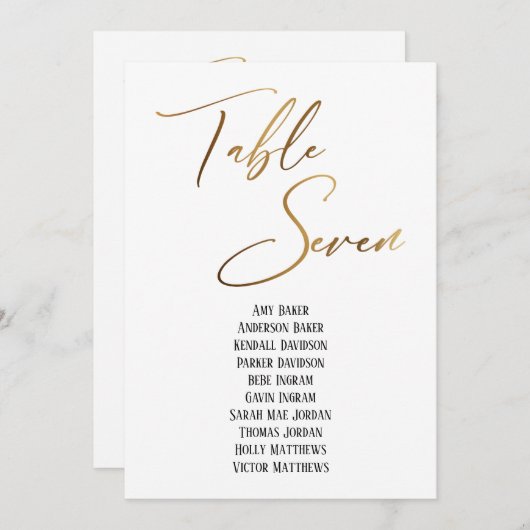 金ゴールド手書き表(7つの座席表) (正面/裏面)