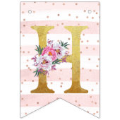 金ゴールド手紙とユニコーンハッピーバースデーバンティングF バンティングフラッグ (第2の旗)