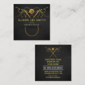 金ゴールド手縫いドレスメーカー スクエア名刺 (正面/裏面)