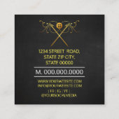 金ゴールド手縫いドレスメーカー スクエア名刺 (裏面)