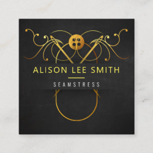 金ゴールド手縫いドレスメーカー スクエア名刺