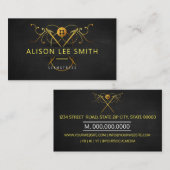 金ゴールド手縫いドレスメーカー 名刺 (正面/裏面)