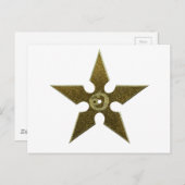 金ゴールド手裏剣と金ゴールド竜 ポストカード (正面/裏面)