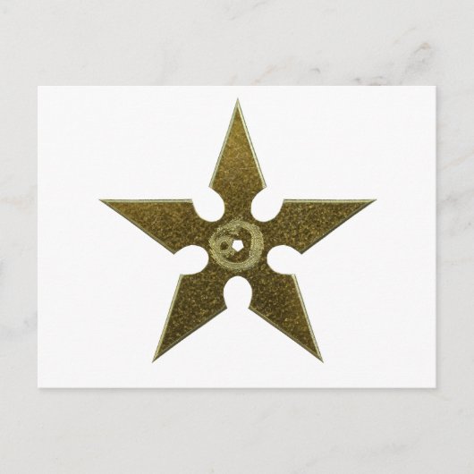 金ゴールド手裏剣と金ゴールド竜 ポストカード (正面)