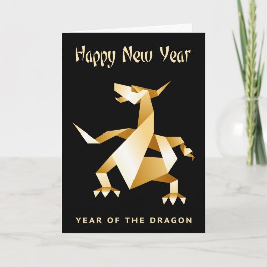 金ゴールド折り紙辰年オンブラック2012カード シーズンカード (正面)