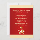 金ゴールド折り紙辰年オンレッドパーティー 招待状 (裏面)