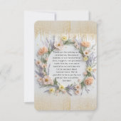 金ゴールド押しワイルドフラワーの開花ベビーシャワー サンキューカード (正面)