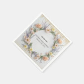 金ゴールド押しワイルドフラワーの開花ベビーシャワー スタンダードカクテルナプキン (角)