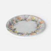 金ゴールド押しワイルドフラワーの開花ベビーシャワー ペーパープレート (アングル)