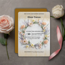 金ゴールド押しワイルドフラワーの開花ベビーシャワー