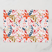 金ゴールド押し植物性フローラフレーム写真幸せ 箔シーズンカード (裏面)