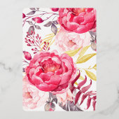 金ゴールド押し花リース結婚ズ 箔招待状 (裏面)