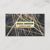 金ゴールド抽象芸術のレイヤードライン 名刺 (正面)