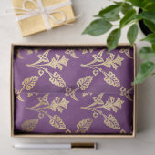 金ゴールド抽象芸術の花の紫の切り離 薄葉紙 (ギフト)