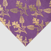 金ゴールド抽象芸術の花の紫の切り離 薄葉紙 (詳細)