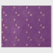 金ゴールド抽象芸術クジャクの羽の紫 ラッピングペーパー (フラット)