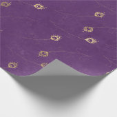 金ゴールド抽象芸術クジャクの羽の紫 ラッピングペーパー (角)