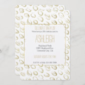 金ゴールド抽象芸術サークル誕生日 招待状 (正面/裏面)