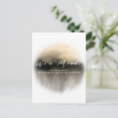 金ゴールド抽象芸術スクリプトの移動告知 ポストカード (スタンド正面)