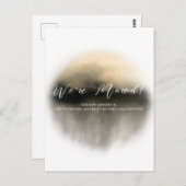 金ゴールド抽象芸術スクリプトの移動告知 ポストカード (正面/裏面)