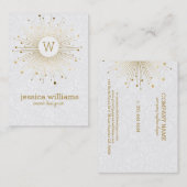 金ゴールド抽象芸術スターホワイトダマスク 名刺 (正面/裏面)