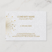 金ゴールド抽象芸術スターホワイトダマスク 名刺 (裏面)