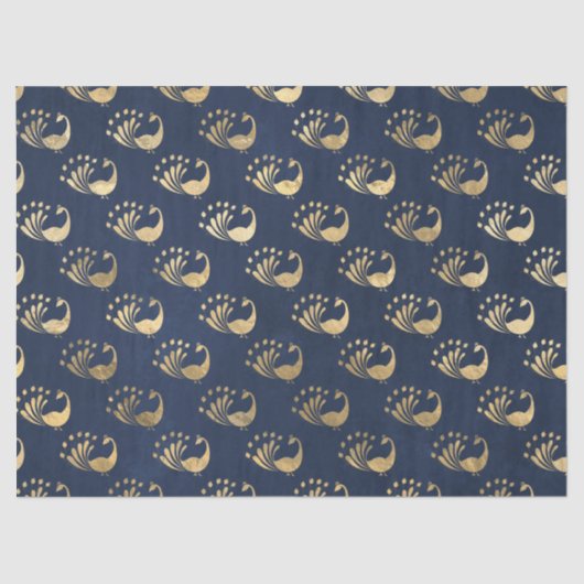 金ゴールド抽象芸術ディープページのピーコック 薄葉紙 (正面)