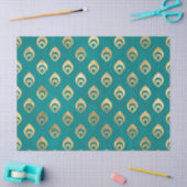 金ゴールド抽象芸術ドロップレットのティール（緑がかった色）分離 薄葉紙 (クラフト)