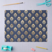 金ゴールド抽象芸術ドロップレット(ネイビー・ブルー・デクページ) 薄葉紙 (クラフト)