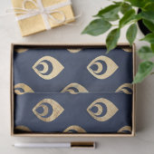 金ゴールド抽象芸術ドロップレット(ネイビー・ブルー・デクページ) 薄葉紙 (ギフト)