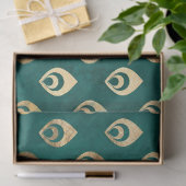 金ゴールド抽象芸術ドロップレット（緑のデコページ） 薄葉紙 (ギフト)