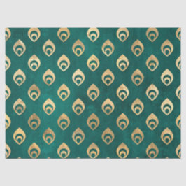 金ゴールド抽象芸術ドロップレット（緑のデコページ） 薄葉紙