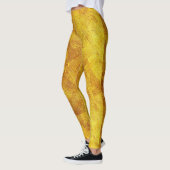 金ゴールド抽象芸術パターンレギンス レギンス (左)