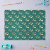 金ゴールド抽象芸術ピークオングリーンデコパージュ 薄葉紙 (クラフト)