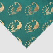 金ゴールド抽象芸術ピークオングリーンデコパージュ 薄葉紙 (詳細)