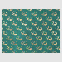 金ゴールド抽象芸術ピークオングリーンデコパージュ 薄葉紙