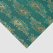 金ゴールド抽象芸術ピーコックフェザーの緑のデコパージュ 薄葉紙 (詳細)