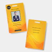 金ゴールド抽象芸術フォトID バッジ (正面＆裏面)