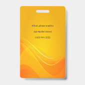 金ゴールド抽象芸術フォトID バッジ (裏面)