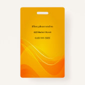 金ゴールド抽象芸術フォトID バッジ (裏面)