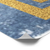 金ゴールド抽象芸術ブルーバルミツワーフォトウェルカムサイン ポスター (角)