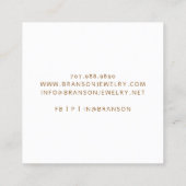 金ゴールド抽象芸術ホイフェイクルイヤリングディスプレイカード スクエア名刺 (裏面)