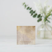 金ゴールド抽象芸術ホイフェイクルイヤリングディスプレイカード スクエア名刺 (スタンド正面)