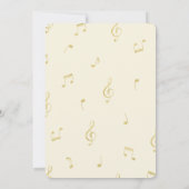 金ゴールド抽象芸術ミュージックノートブライダルシャワー 招待状 (裏面)